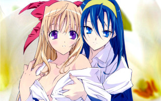 Bluehair animegirls white shirts yuribond - white shirt free wallpaper