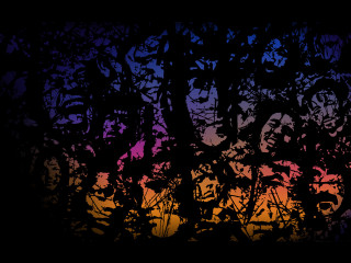 Silhouetted group colorful background trees - the branch free wallpaper