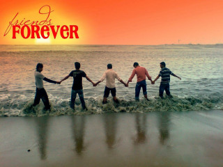 People holding hands beach sunset - friend free wallpaper