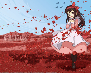 Girl dress bow leaves autumn - a bow free wallpaper