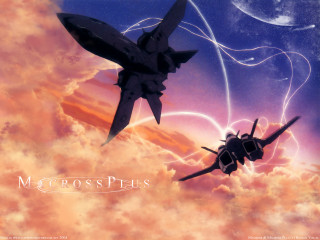 Two planes moon clouds aurora - full free wallpaper