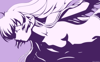 Long haired woman ponytail purple - lineart free wallpaper