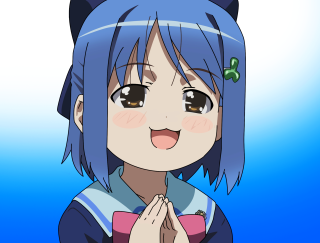 Blue haired praying girl kyoani - blue hair and a cat ears free wallpaper