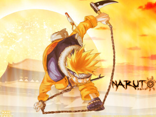Cartoon character metal sword yellow - his hand and a sword free wallpaper