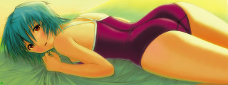 Green hair woman bed lying - green hair free wallpaper