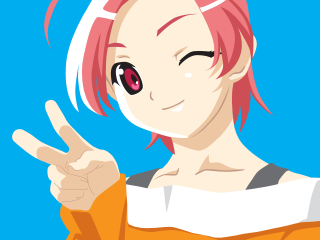 Pink haired woman peace sign - pink free wallpaper for desktop