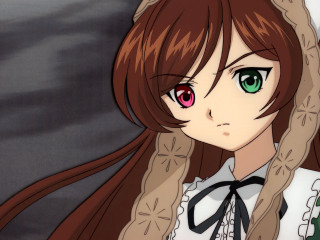 Girl greeneyes longhair white shirt - a black bow tie free wallpaper