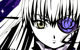 Anime girl long hair flower 4 - long hair and a flower free wallpaper