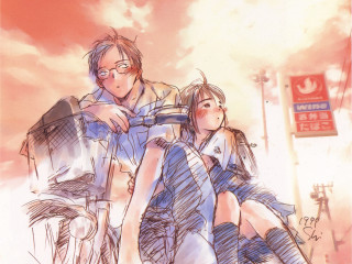 Neo romanticism bicycle bench sketch - a bench in front free wallpaper