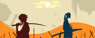 Silhouette knife sword butterfly desert - pop surrealism free wallpaper
