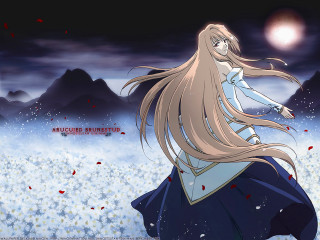 Woman snow moon long hair - neoromanticism free wallpaper