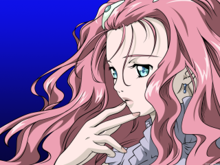 Girl pinkhair blueeyes cellphone portrait - a cell phone free wallpaper
