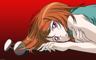 Woman mirror red background anime - a red background behind her free wallpaper