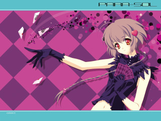 Girl purple dress black gloves - purism free wallpaper