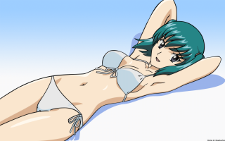 Cartoon woman green hair laying - a cartoon of a woman free wallpaper