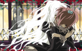 White haired girl black dress - long white hair free wallpaper