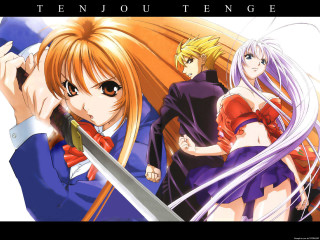 Anime swords group longhair woman - their hand and a man in a suit free wallpaper