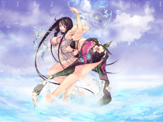 Two women water clouds beach - two woman free wallpaper