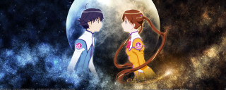 Anime space characters moon stars - star and a moon free wallpaper
