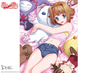 Girl bed stuffed cat anime - stuffed free wallpaper