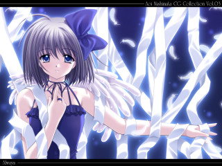 Angel girl blue dress white - angel free wallpaper