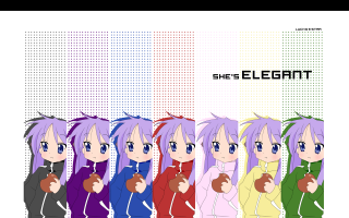 Anime twins eating fruit pixel - symmetry!! free wallpaper