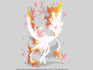 Ai mitsu orange wings pink - cel free wallpaper for desktop