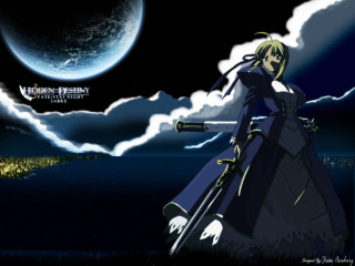 Fullmoon gothic anime saber armor - distant free wallpaper