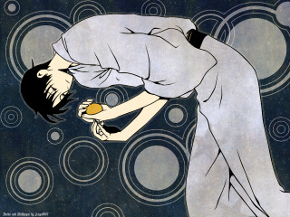 Man woman bottle circles anime - his hand and a woman holding free wallpaper