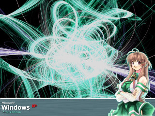 Girl green dress hologram ferris - background free wallpaper