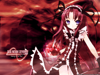 Anime girl long hair blue 8 - blue eyes holding free wallpaper