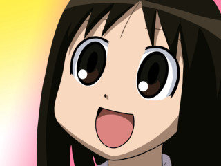 Cartoon girl big eyes smile - excessivism free wallpaper