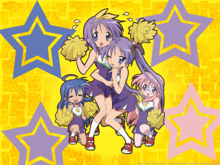 Anime girls starry background yellow - aya goda free wallpaper