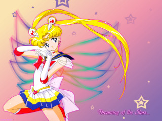 Blonde sailor girl star background - official free wallpaper for desktop