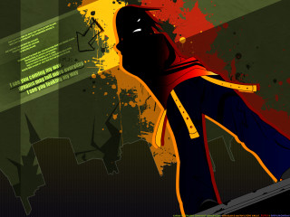 Man red yellow jacket skateboard - a skateboard free wallpaper