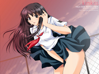 Girl school uniform cellphone fence - an album cover free wallpaper