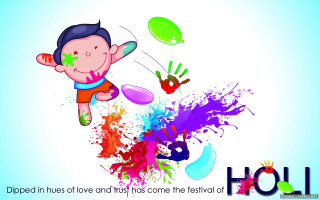 Cartoon character flying colors message - colour free wallpaper