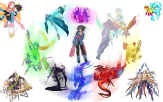 Anime wings group concept art - different free wallpaper