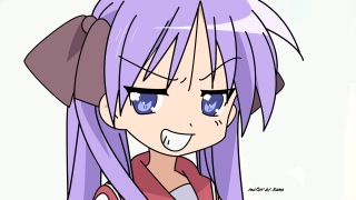 Purple hair blue eyes ponytail - a pink shirt free wallpaper