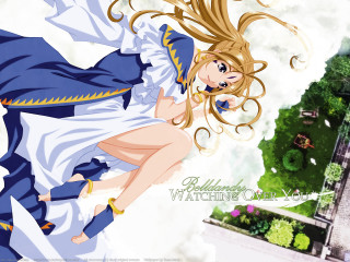Anime longhaired bluedress flying kyotoart - the wind free wallpaper