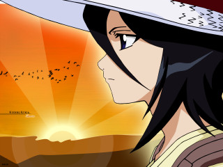 Woman hat bird sunset anime - lyco art free wallpaper for desktop