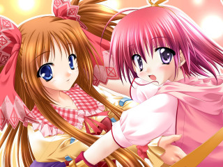 Pink haired anime girls rayonism - pink hair free wallpaper