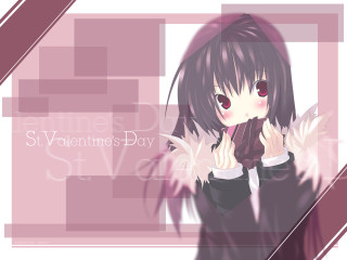 Girl red eyes holding gift - red eyes holding free wallpaper