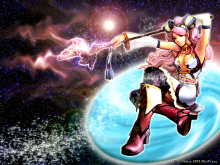 Space suit woman sword star - fantasy magic free wallpaper