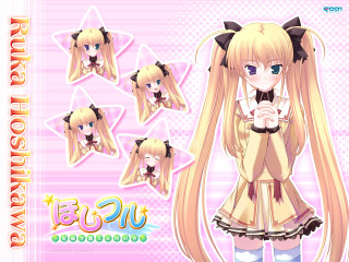 Blonde girl bowtie polka dot - pink free wallpaper for desktop