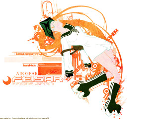 Woman skateboarding white shirt black - swirl free wallpaper