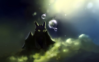 Cartoon character bubbles bat glowing - him free wallpaper for desktop