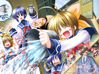Anime girls water spouting gun - a gun free wallpaper