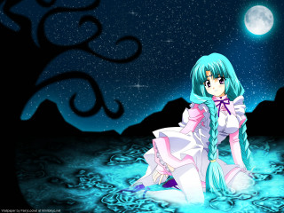 Moonlight girl starry sky astronaut - full free wallpaper