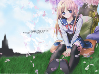 Girl pillow field castle anime - flower free wallpaper